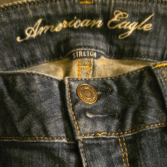 American Eagle Outfitters Dark Blue Stretch Straight Leg Jeans - Picture 4 of 4